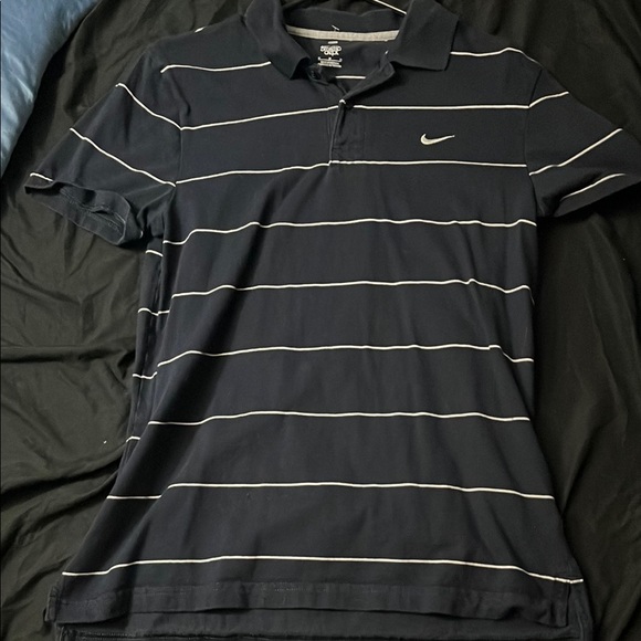 Nike Other - Nike Men's Dark Blue Polo with White Stripes